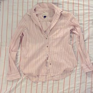 Universal thread goods company light pink pinstripe button up blouse sz small